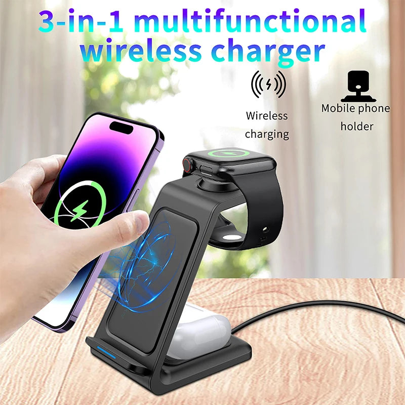 Station de Charge Sans Fil 3-en-1 30W