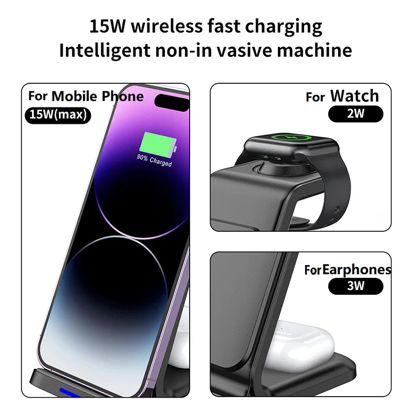 Station de Charge Sans Fil 3-en-1 30W