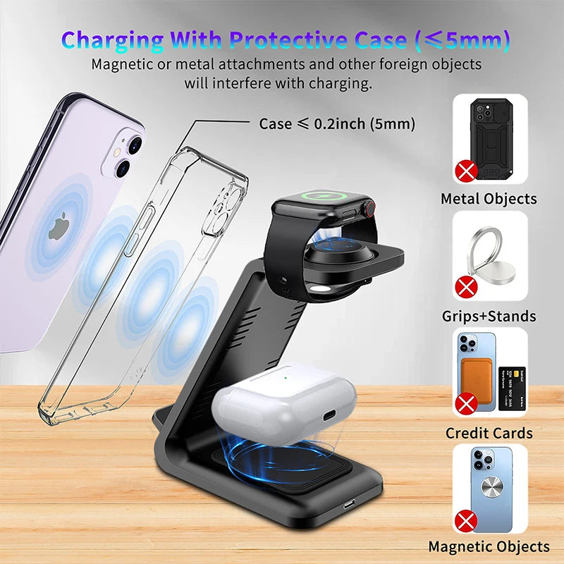 Station de Charge Sans Fil 3-en-1 30W