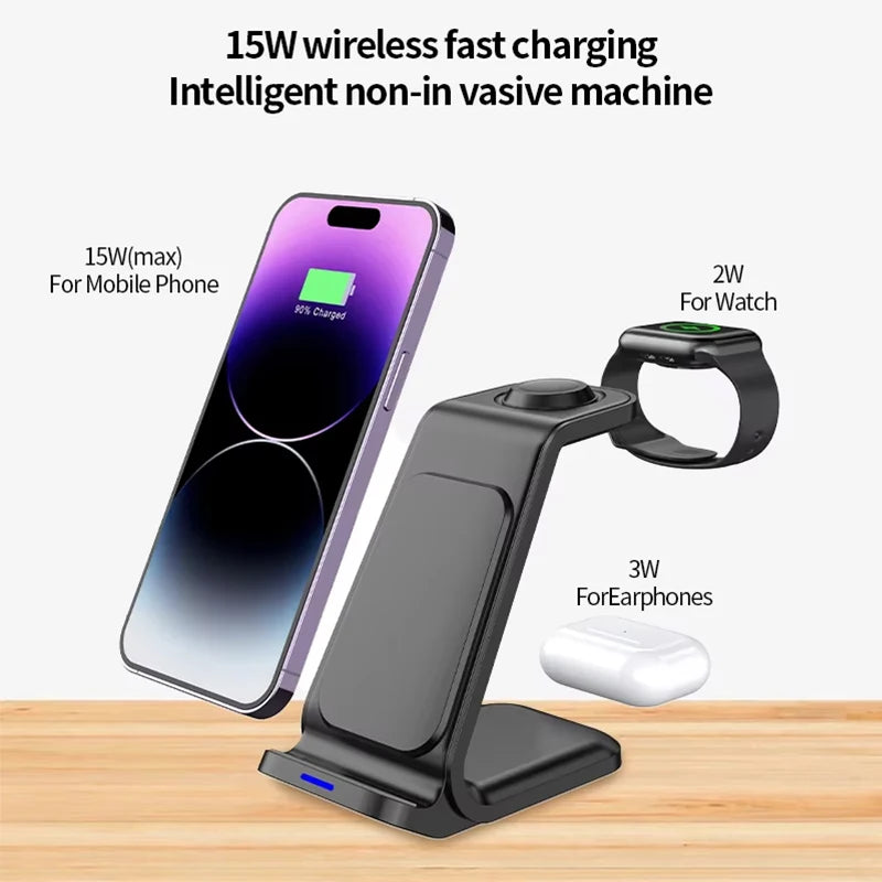 Station de Charge Sans Fil 3-en-1 30W